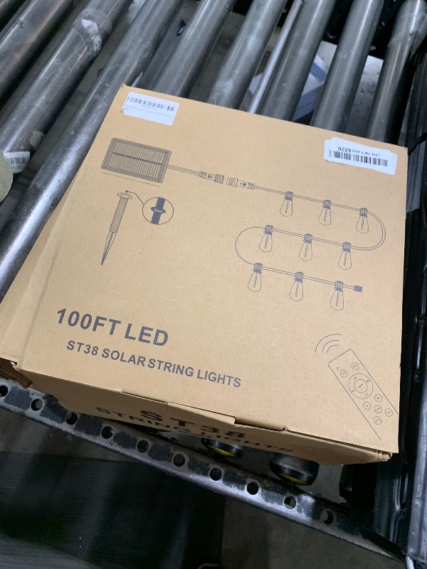 Photo 1 of 100 FT Solar String Lights Outdoor Waterproof with Remote & USB Port, Solar Power Patio Hanging Lights with Dimmer, Shatterproof LED Edison Bulb Outdoor String Lights for Outside Cafe Yard Fence