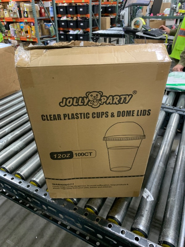 Photo 1 of 100 PACK 12 oz Clear Plastic Cups with Dome Lids, Disposable Dessert Parfait Cups for Ice Cream, Iced Cold Coffee Drinks, Cupcake, Fruit for Party