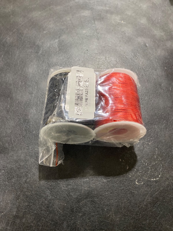 Photo 1 of 1.5mm 220 Yards Nylon Cord Satin String for Braided Bracelets Jewelry Making Wind Chime Cord Rattail Necklace Bulk Beading Thread Macrame Trim Cord Kumihimo Chinese Knot Craft Black and Red