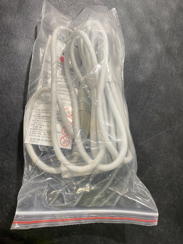 Photo 1 of 16/3 White 25 FT Extension Cord, Indoor Extension Cord for Laptops, Coffee Makers, Office Home Appliances, 3 Prong Resistant Cable Flexible, 13A 125V 1625W ETL Listed