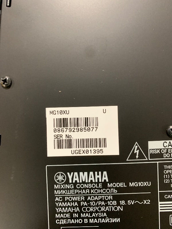 Photo 1 of YAMAHA MG10XU 10-Input Stereo Mixer with Effects