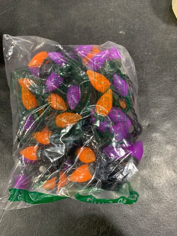 Photo 1 of Abeja Halloween String Lights Outdoor, 26Ft C7 Purple and Orange String Lights with 50 LED Purple/Orange Ligths for Indoor/Outdoor Use, Halloween Decorations for Patio Home Party Garden Yard