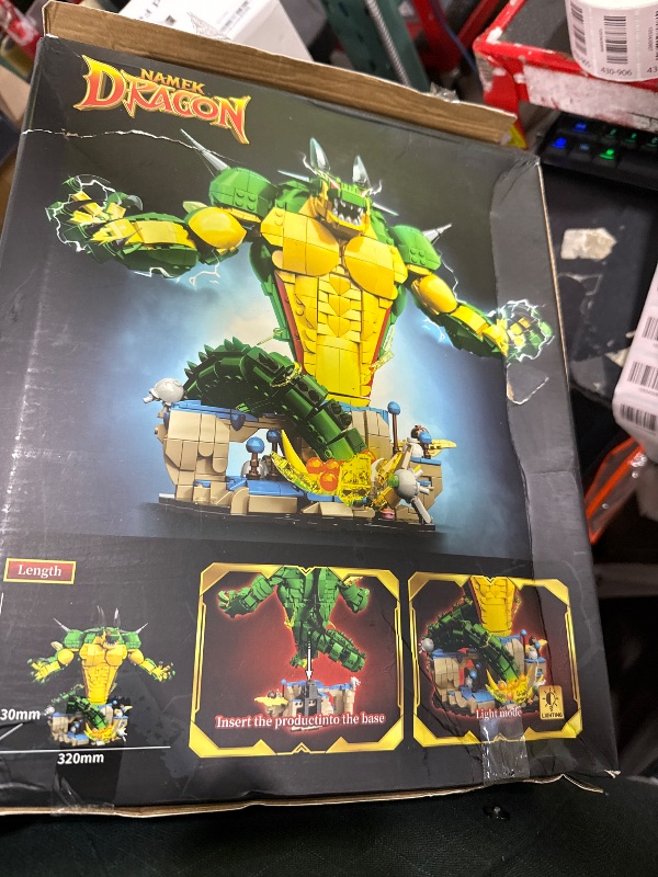 Photo 1 of LANGLICHUN Animal Dragon Building Blocks Sets Anime Chinese Dragon Building Kits Model Toys Home Office Decor Creative Birthday Gift for Adults Kids Teens 1907PCS