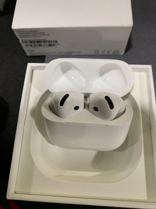 Photo 1 of **LOCKED** Apple AirPods 4 Wireless Earbuds, Bluetooth Headphones, Personalized Spatial Audio, Sweat and Water Resistant, USB-C Charging Case, H2 Chip, Up to 30 Hours of Battery Life, Effortless Setup for iPhone