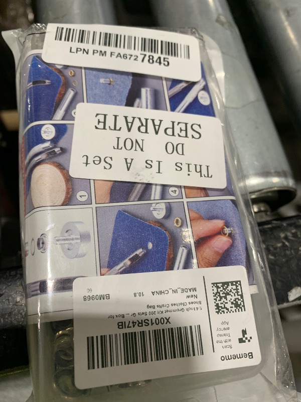 Photo 1 of 1/4 Inch Grommet Kit 200 Sets Grommets Eyelets with 3 Pieces Install Tool Kit and Box for Shoes Clothes Crafts Bag