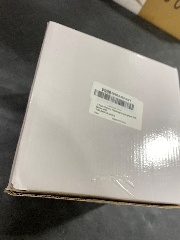 Photo 1 of [Timer & 8 Modes]?Pack Thanksgiving Decorations Turkey Lighted Gift Boxes with 3D Pumpkin 60 LED Lights Glitter Tinsel Battery Operated Thanksgiving Outdoor Light Up Present Boxes for Home Yard Decor