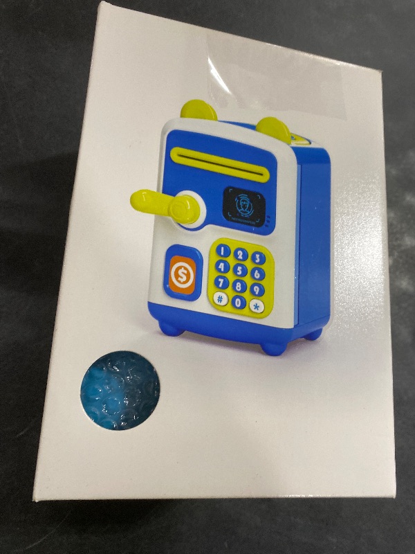 Photo 1 of ?Upgraded? Piggy Bank, Face ID Password Unlocking Electronic Kids Bank ATM Security Unlocking Cash Coin Bank Toys Gifts for Kids, Coin Bank for 3 4 5 6 7 8 9 10 11 12 Year Old Boys Girls Blue