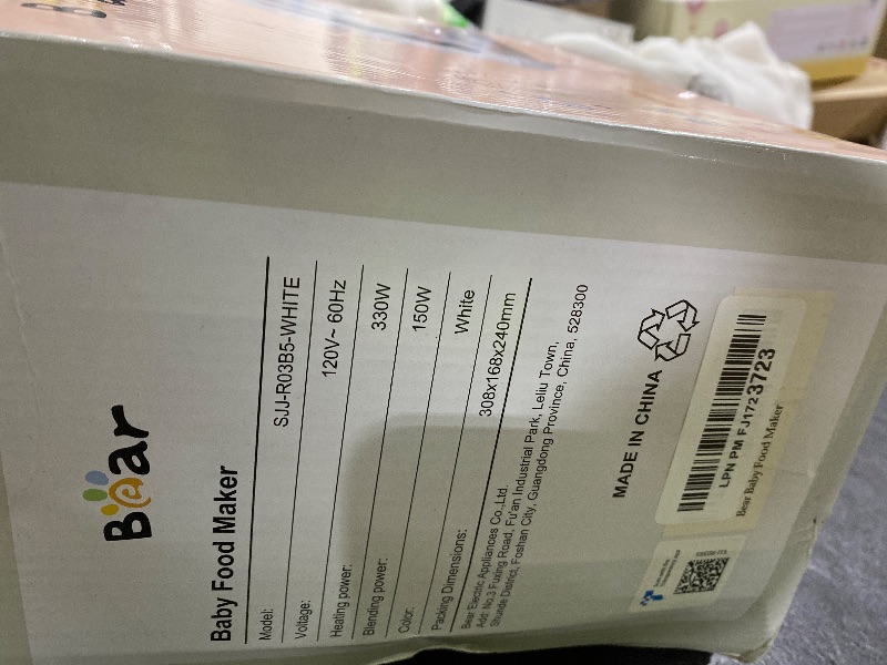 Photo 1 of BEAR 2024 Baby Food Maker | One Step Baby Food Processor Steamer Puree Blender | Auto Cooking & Grinding | Baby Food Puree Maker with Self Cleans | Touch Screen Control, White