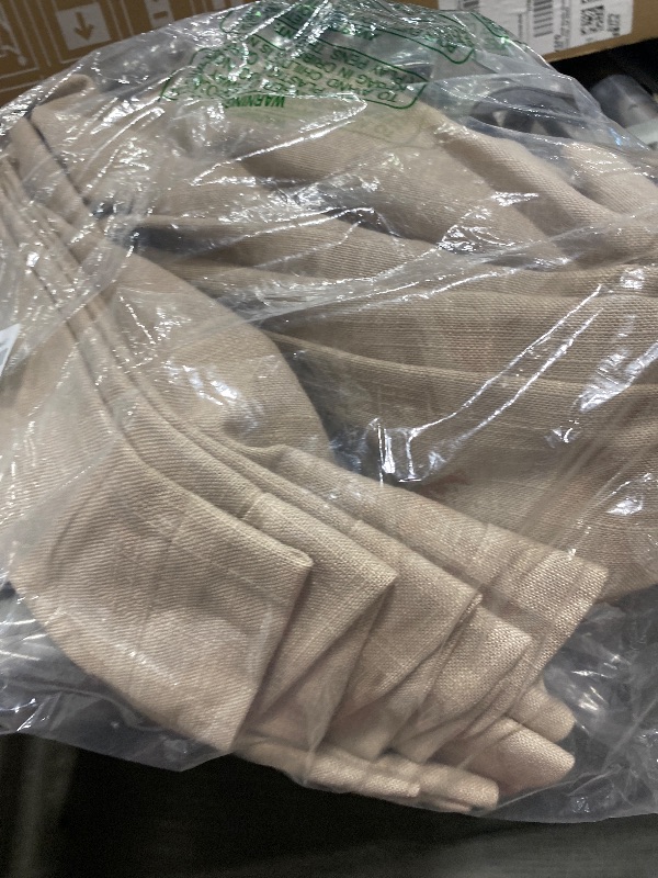Photo 1 of Pinch Pleated Linen 102 Inch Curtains 60 Inch Width for Living Room Divider Light Filtering Semi Sheer Burlywood Taupe Extra Wide Patio Curtains for Sliding Door Floor Ceiling Picture Window 60x102