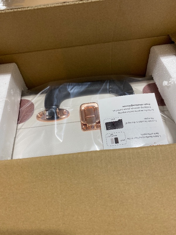 Photo 3 of Turntable Vinyl Record Player 3-Speed Suitcase Portable Belt-Driven Record Player with Built-in Speakers RCA Line Out AUX in Headphone Jack Vintage White