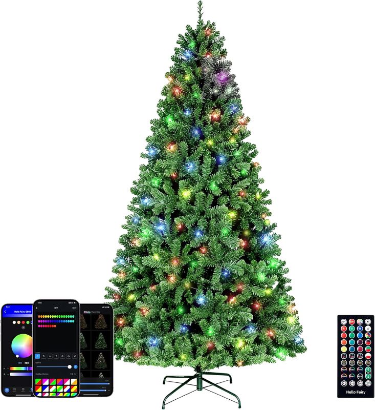Photo 1 of Brightown 9FT Christmas Tree, Prelit Lighted Artificial Tree, Pre Lit Christmas Trees for Holiday, Vacation, Xmas