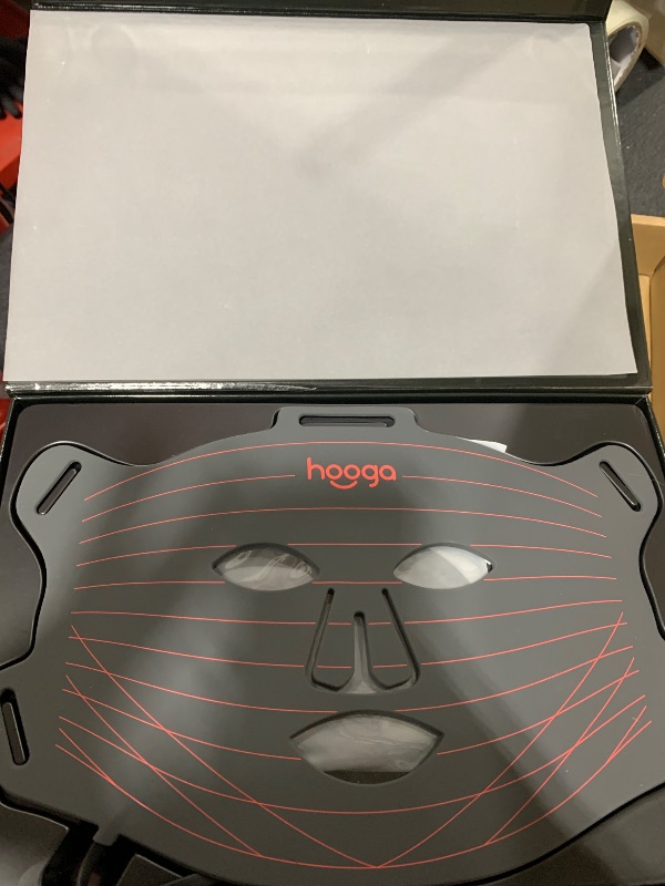 Photo 1 of hooga Red Light Therapy LED Mask, Tri Chip LEDs, 630nm and 660nm Red, 850nm Near Infrared, Adjustable, Comfortable, USB Type-C Rechargeable for Wellness and Anti-Aging