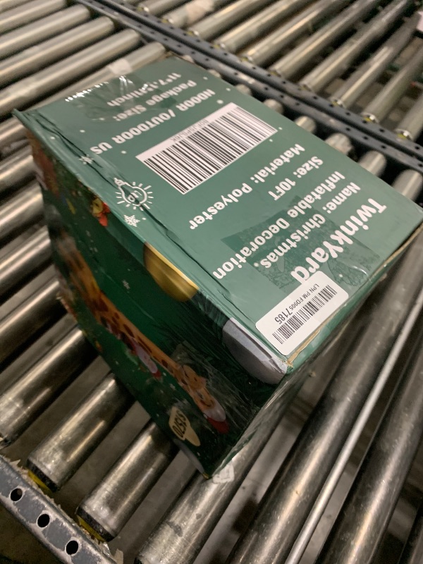 Photo 1 of 10FT Christmas Inflatables Santa Claus Rides Giraffe, Christmas Blow Ups Outdoor Decoration, Built-in LEDs for Holiday Party Front Garden Lawn Yard Patio Outdoor