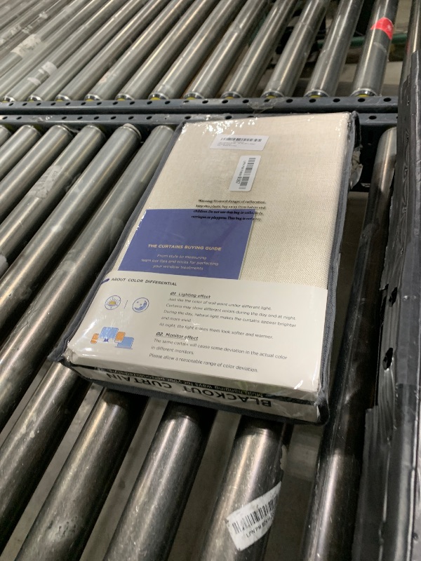 Photo 1 of 100% Blackout Shield Linen Blackout Curtains for Bedroom 84 Inches Long, Back Tab/Rod Pocket Living Room Drapes, Thermal Insulated Blackout Curtains 2 Panels Set, 50" W x 84" L, Cream