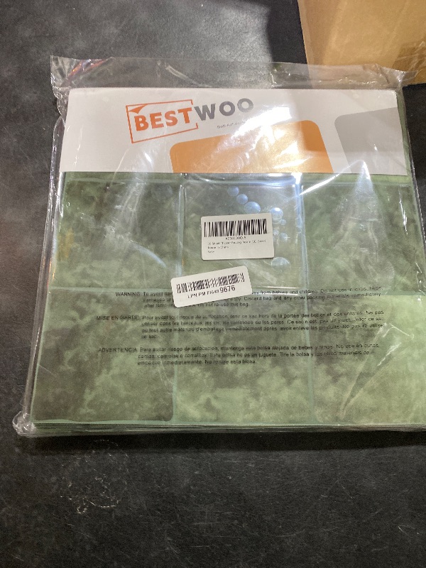 Photo 1 of 10 Sheet Thicker Peel and Stick Backsplash Tile, 12"x12" 3D Self Adhesive Square Mosaic Subway Checkered Vinyl Backsplash Stick on Wall Tiles for Bathroom, Kitchen, Living Room (10, Green)