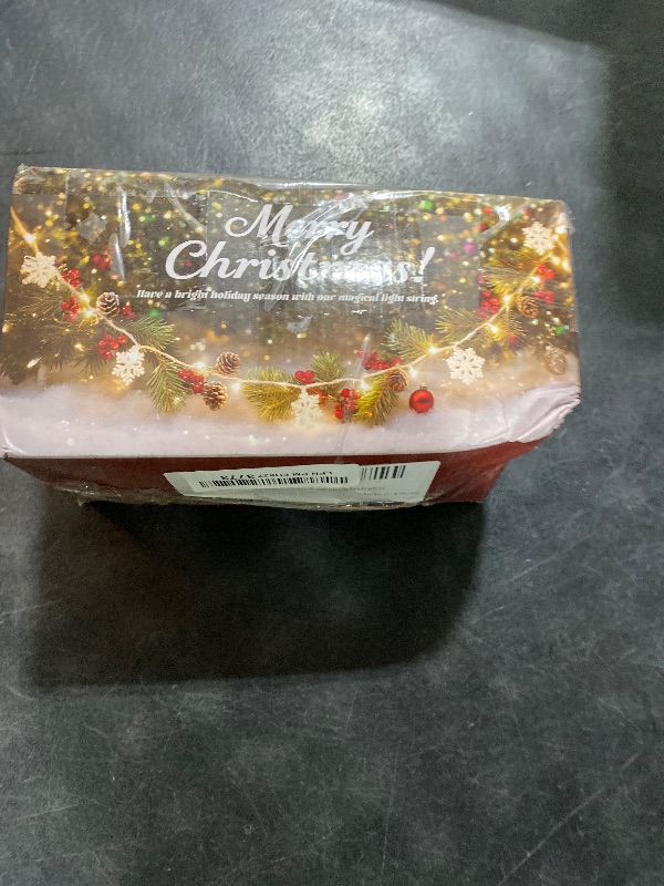 Photo 1 of 10Ft Christmas Garland with Lights, 30 LED String Lights Warm White with Pinecone & Red Berries, 2 Lighting Modes Battery Operated, Christmas Decor for Fireplace, Mantle, Stairs, Tree (10Ft 30LED)