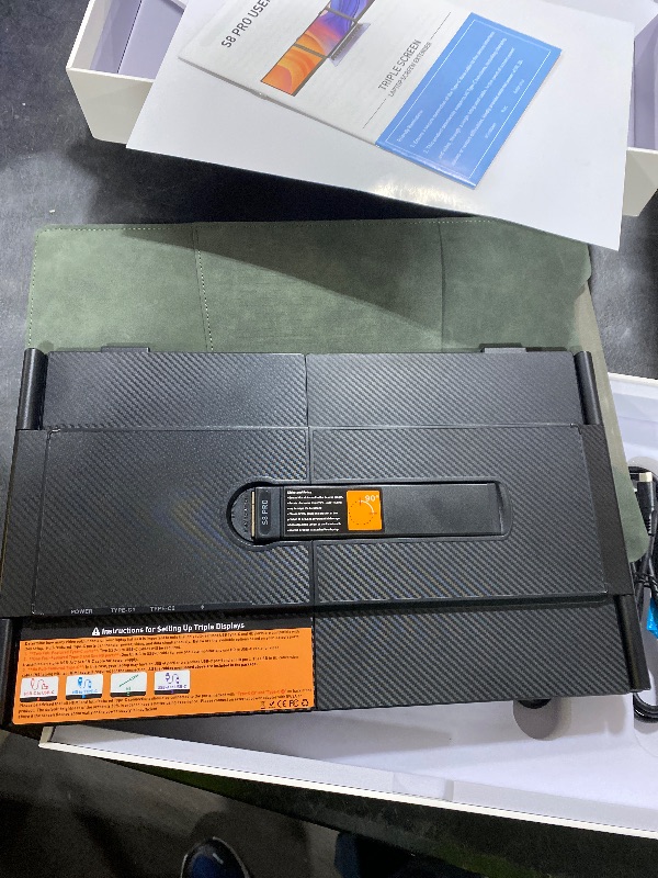 Photo 1 of *INCOMPLETE, DAMAGE** 14" Triple Laptop Screen Extender, 1080P FHD IPS Ultra-Slim Portable Dual Monitor for Laptop, USB C HDMI Plug-Play Monitor Extender for Triple Display for MacOS/Windows, Fits 13-17.3" Laptops