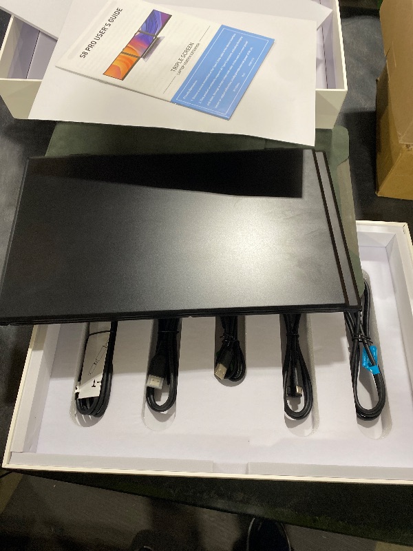 Photo 1 of *INCOMPLETE, DAMAGE** 14" Triple Laptop Screen Extender, 1080P FHD IPS Ultra-Slim Portable Dual Monitor for Laptop, USB C HDMI Plug-Play Monitor Extender for Triple Display for MacOS/Windows, Fits 13-17.3" Laptops