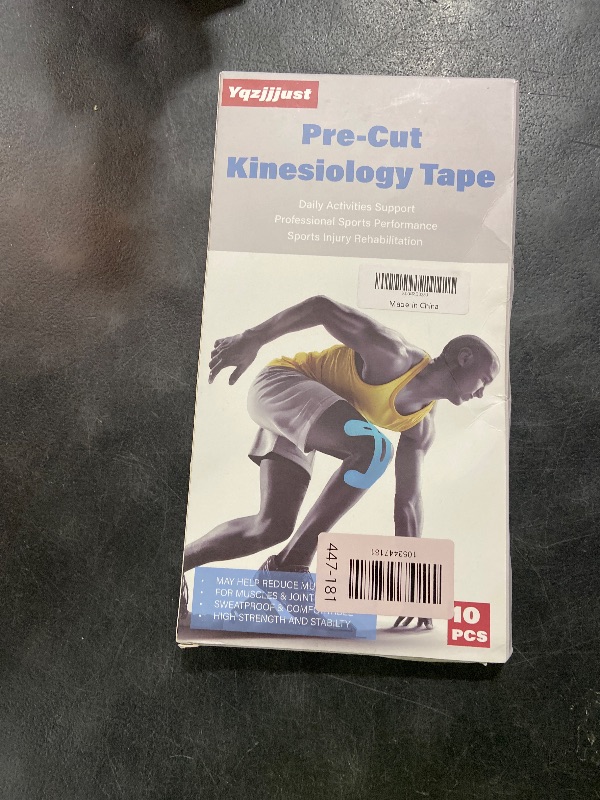 Photo 1 of 10 PCS Waterproof Kinesiology Tape for Shoulders/Knees,Precut Strips for Knee Pain Relief & Stability Support, Elastic Strong Adhesive Athletic Tape, Latex-Free Hypoallergenic Sports Tape (Black),