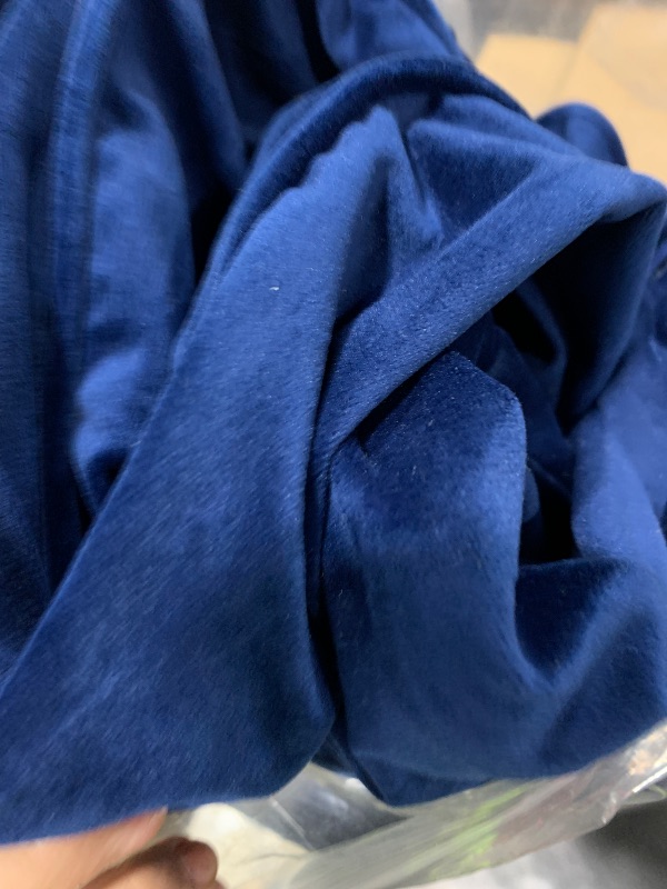 Photo 1 of Velvet Pets Friendly Sofa Covers Custom Made Compatible for IKEA Ektorp Three Seat Sofa Slipcovers (Velvet Blue Ektorp 3)