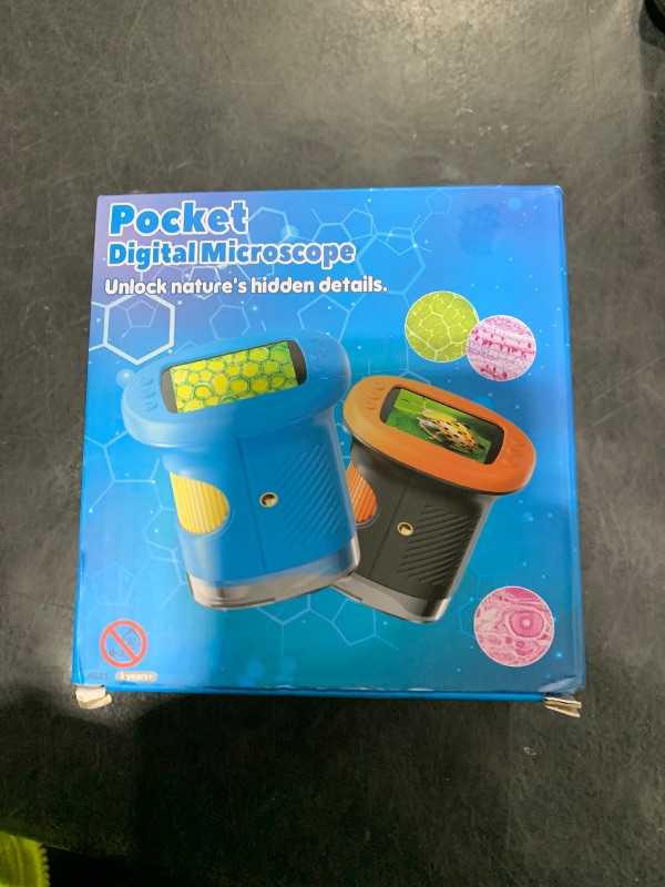 Photo 1 of 1000X Handheld Microscope for Kids, 4K 2.4" Screen Digital Kids Microscopes with 12 Slides, Portable Edu Toys Gifts for Age 3 4 5 6 7 8 9 10 11 12 Year Old Boys Girls Children Students(Blue)