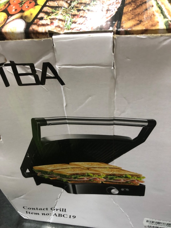 Photo 1 of OSTBA Panini Press Grill Indoor Sandwich Maker with Temperature Setting, 4 Slice Large Non-stick Versatile Grill, Opens 180 Degrees to Fit Any Type or Size of Food, Removable Drip Tray, 1200 W