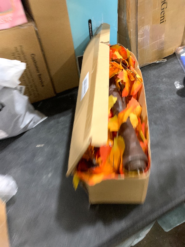 Photo 1 of **INCOMPLETE** 2 Pack 24 Inch Artificial Lighted Fall Maple Tree Thanksgiving Decorations with 48 LEDs Battery Operated Timer Prelit Acorn Maple Tree Lights for Thanksgiving Table Decor Home Indoor Autumn Harvest