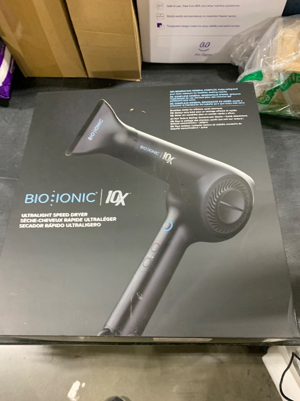 Photo 1 of Bio Ionic 10X Ultralight Speed Hair Dryer, Blow Dryer with Adjustable Heat & Speed, Memory Function, Professional Hair Styling Tool for Fast, Frizz-Free Hairstyles, Black, 2025 Newer Version