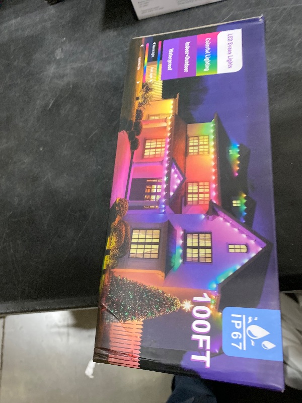Photo 1 of 100FT Permanent Outdoor Lights for House, 2025 RGB LED Waterproof Christmas Lights Outdoor with Smart APP Remote Control, Outside Eaves Lighting House Decor for Holiday, Halloween, Roof, Party, Daily