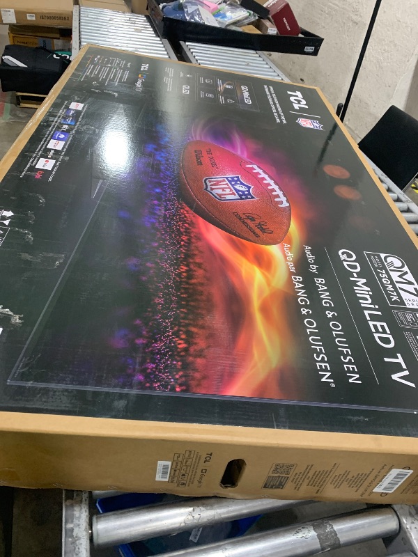 Photo 1 of FOR PARTS, TV DOES NOT FUNCTION************* TCL 75 Inch Class QM7K Series | Mini LED QLED 4K HDR | 75QM7K, 2025 Model | 120HZ-144HZ Anti Reflective Screen Smart Google TV Dolby Atmos Onkyo Audio | Voice Remote Alexa Gaming Streaming Television