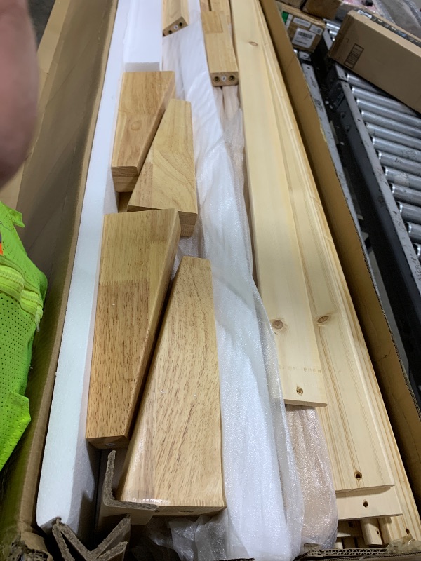 Photo 1 of missing pieces***************** NELYE California-King Platform Bed Base - 14 Inch Solid Wood Mattress Foundation with Support Slats and Legs, California King Size Rubberwood Simple Bed Frame