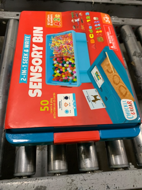 Photo 1 of Chuckle & Roar - Sensory Bin - Tactile Learning for Toddlers - Montessori Preschool Activities - Plastic Storage Bin for Travel - Kids Activity Set