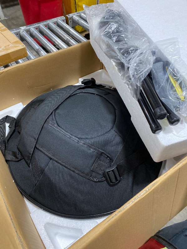 Photo 1 of "SINGOFIRE" New Upgrade Advanced Handpan Drum, Ember Steel Handpan, 10-Notes with Bag, 22-Inch 440Hz D Minor Kurd, Telescopic Drum Stand, Iridescent-Gold (Gold Eye)