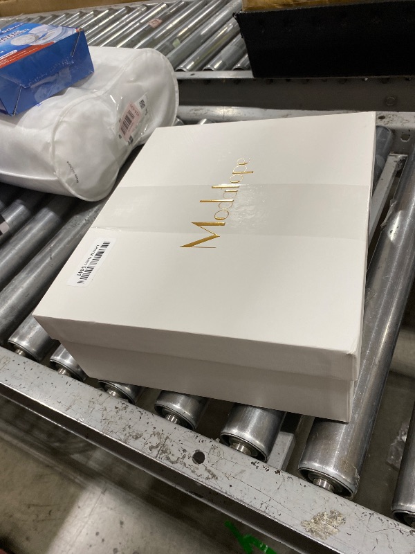 Photo 1 of Modatope Brown Rounded Toe Flat Knee High Boots Low Heel Elastic PU Leather Riding Boots Fashion Fall Winter Dress Boot Size 10