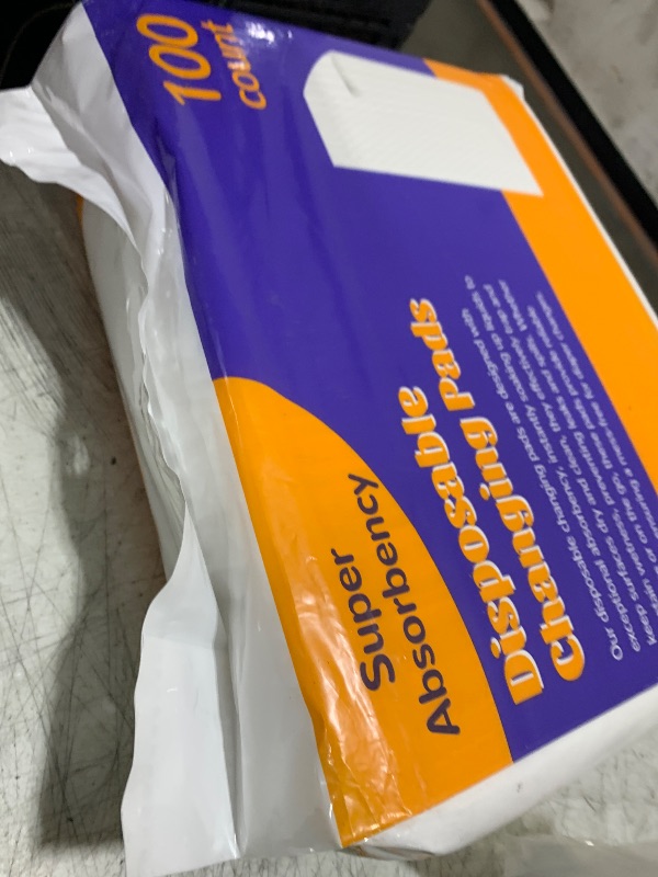 Photo 1 of 100 Pack Disposable Changing Pads for Baby [24" x 18"] Super Absorbency Disposable Underpads Large Bed Pads Absorbent Fluff Protective Table Pads Disposable Diaper Changing Pads, Leakproof