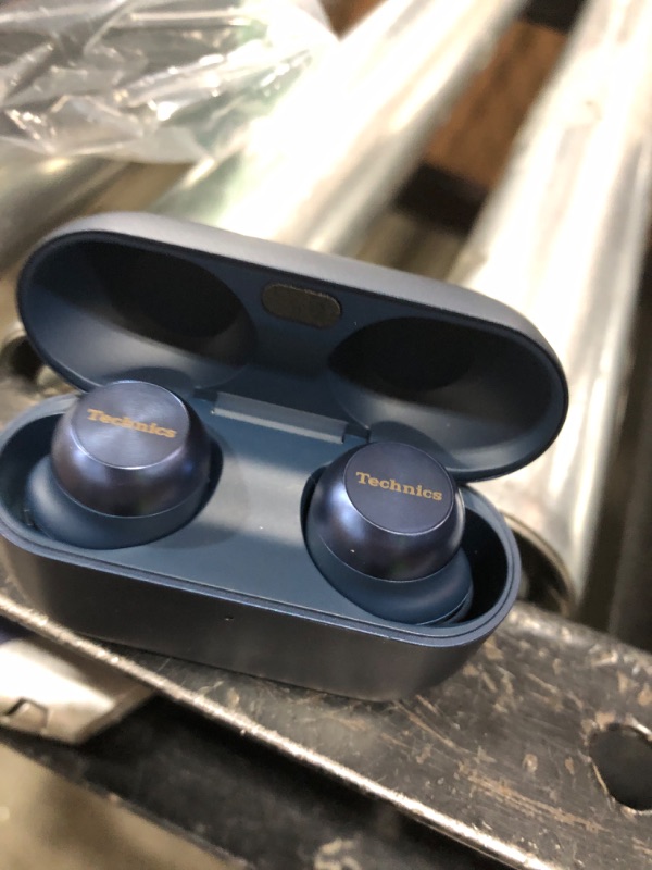 Photo 2 of Technics Reference Class Hi-Fi Wireless Earbuds,Dolby Atmos with Head Tracking,Adaptive Noise Cancelling,3 Device Multipoint, 10-hr Battery,Wireless Charging,Improved Fit -EAH-AZ100-A (Blue)