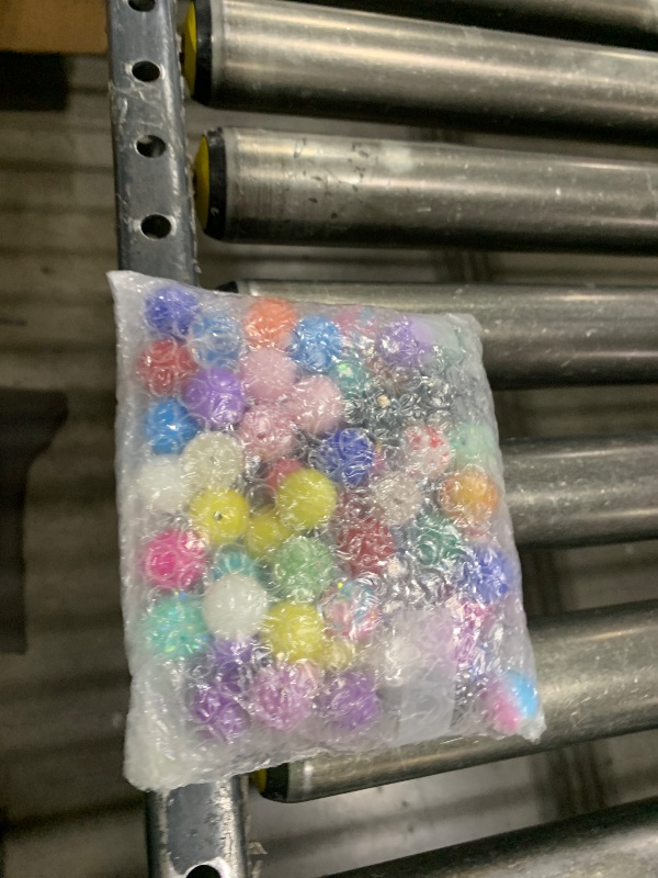 Photo 1 of 100Pcs 20mm Beads for Pens Making Rhinestone Beads Mixed Acrylic Bubblegum Bead Crystal Round Sparkly Chunky Bead 
