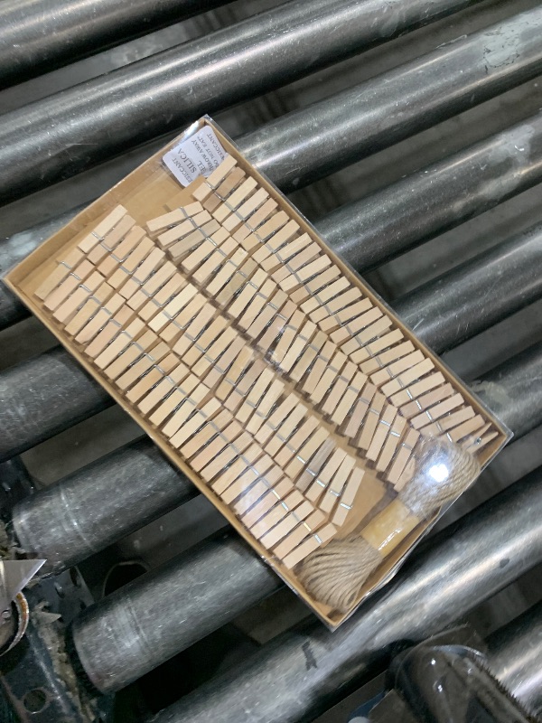 Photo 1 of 1.35 Inch Mini ClothesPins for Photo?100 Pcs? with 32 Feet Jute Twine?Mini Clothes Pins for Crafts,Wooden Small Clothes Pins for Pictures,Tiny Decorative Clothespins for Baby Shower(Natural Color)