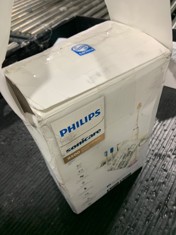 Photo 1 of Philips Sonicare DiamondClean Smart 9500 Electric Toothbrush, Sonic Toothbrush with App, Pressure Sensor, Brush Head Detection, 5 Brushing Modes and 3 Intensity Levels, White, Model HX9923/01
