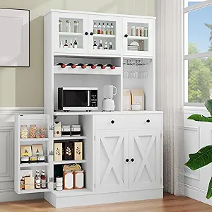 View 1 of *SELLING PARTS ONLY* ITEM IS MISSING PARTS, UNSURE WHAT PARTS ARE MISSING --------------------------------------------------------------------------------------------------------YITAHOME 71" Tall Kitchen Pantry Cabinet with Drawer and Adjustable Sliding S
