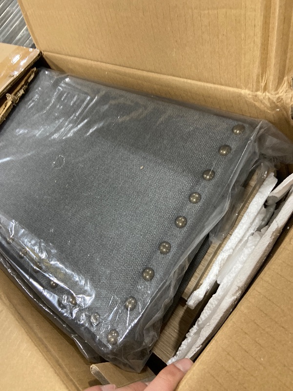 Photo 1 of Ball & Cast Twin Size Daybed with Storage Drawers,Linen Upholstered Bed Frame with Charging Station and LED Lights, Modern Day Bed with Backrest & Armrest,No Box Spring Needed,Gray