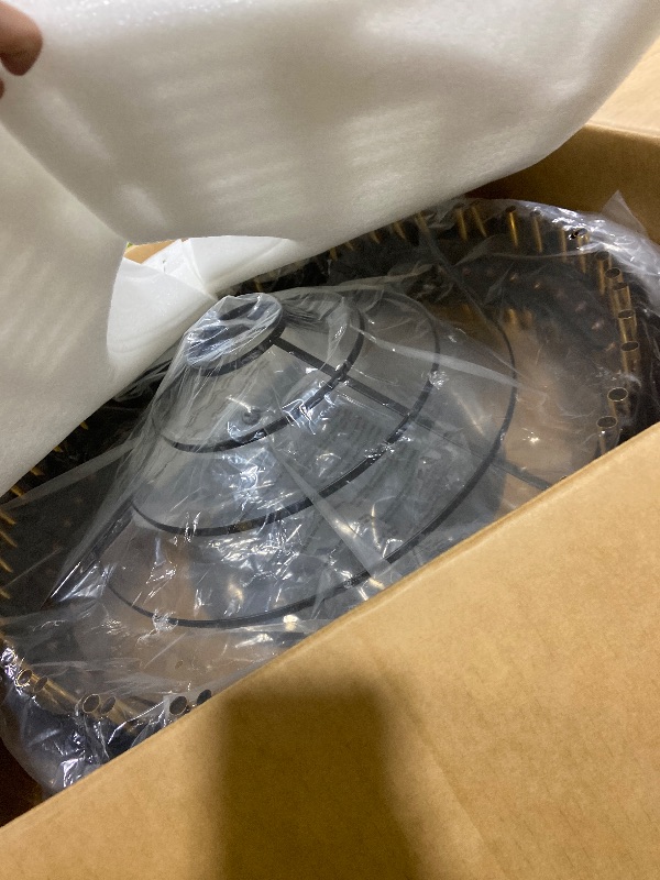 Photo 1 of 52" Dimmable Chandelier Ceiling Fan with Lights,Retractable Crystal Ceiling Fan Chandelier with Remote Control LED Light for Bedroom Living Room Polished Chrome Black 6 Speed 3 Light
