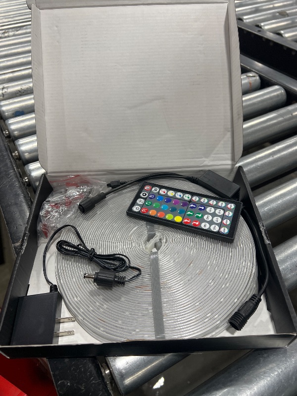 Photo 1 of 100FT Outdoor LED Strip Lights, IP68 RGB LED Lights with Remote and APP Control, Outdoor Strip Lights for Pool, Balcony, Roof, Garden, Stairs (1 Roll)