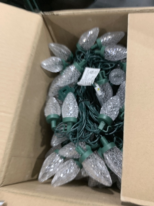 Photo 3 of C9 Led Christmas String Lights 68Ft 100 LED with All in One Clips Outdoor Waterproof Strawberry Roof Lights, Commercial Grade Extendable for Indoor Outside Roofline Home Xmas Decoration, Warm White