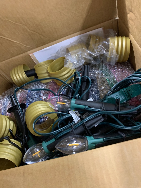 Photo 1 of *INCOMPLETE** Minetom 11Feet 5 LED Super Jumbo Christmas String Lights, Outdoor Christmas Pathway Lights- Strawberry Jumbo C9 Hanging Lights Waterproof Lawn Decorations for Holiday Tree Roof