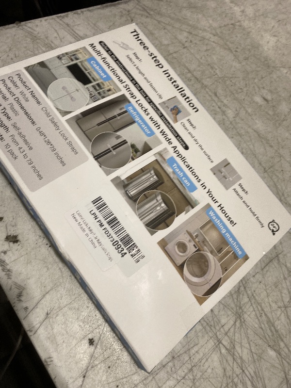 Photo 1 of 10 Pack Cabinet Locks Baby Proofing, Child Proof Cabinet Locks with 3M Adhesive - Easy Installation with Adjustable Straps, Multi-Purpose Child Safety Latches for Drawers Fridge Trash Cans Toilets