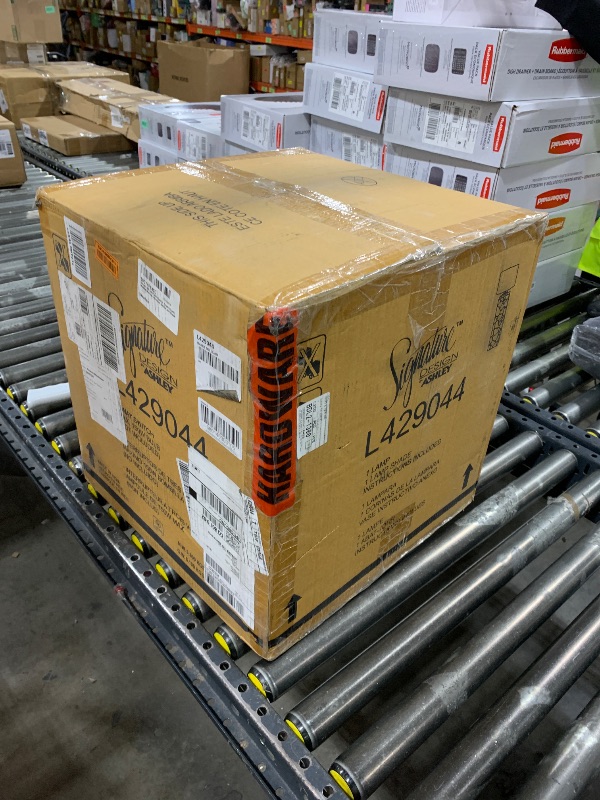 Photo 1 of Benjara 28 Inch Table Lamp, Drum Shade, Mosaic Marble Art Resin, White and Black