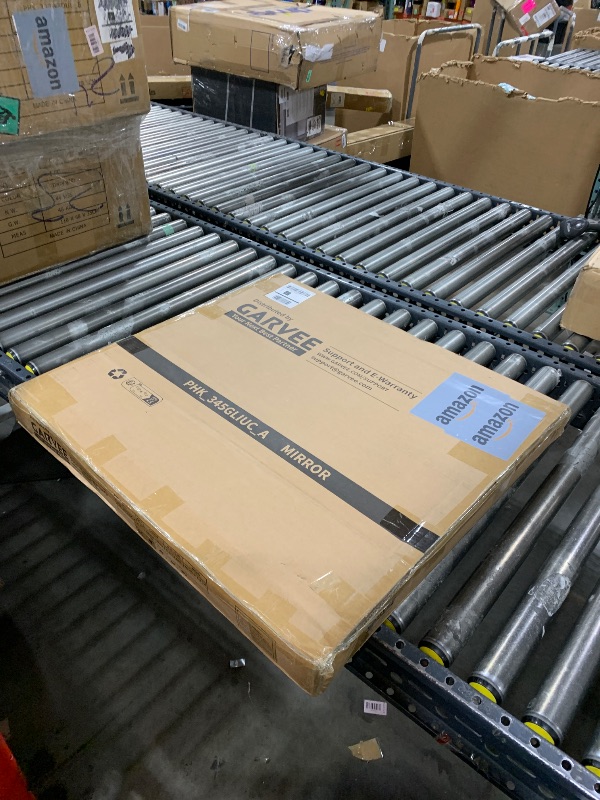 Photo 1 of MIRROR ONLY***************GarveeHome Makeup Vanity Desk with Sliding Mirror, Vanity Dressing Table with 3 Color Adjustable Lights, Girls Vanity Set with Stool, 4 Compact Vanity Drawers, Power Outlet, Natural