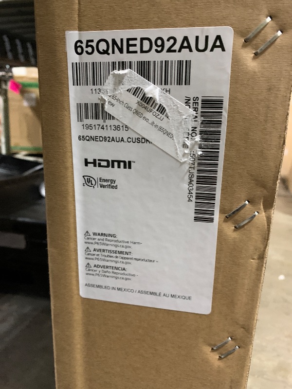 Photo 1 of LG 65-Inch Class QNED evo AI QNED92A Series Mini LED 4K Smart TV w/Dolby Atmos, Dolby Vision, HDR10, AI Super Upscaling 4K, Filmmaker Mode, Wow Orchestra, Alexa Built-in (65QNED92AUA, 2025)