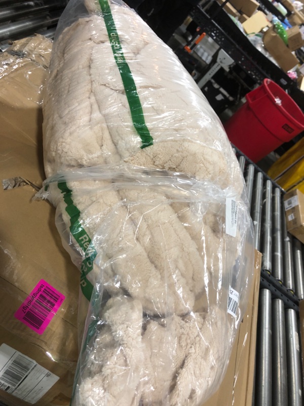 Photo 1 of **USED** Bedsure Queen Fluffy Comforter Set, Warm Sand Plush Fleece Bed Set, Luxury Jacquard Farmhouse Boho Soft Warm Bedding for Winter, 3 Pieces, 1 Comforter (90"x90") and 2 Pillowcases (20"x26")